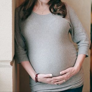 3/4 length maternity sweater
